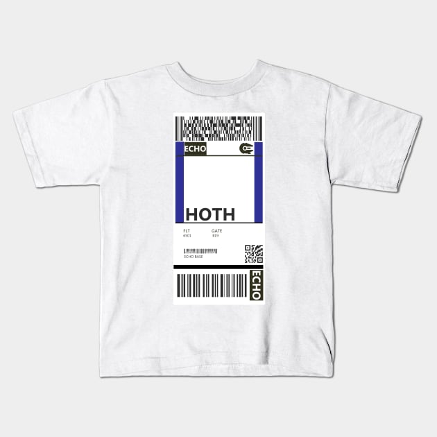 Hoth Boarding Pass Kids T-Shirt by Bluesuiter